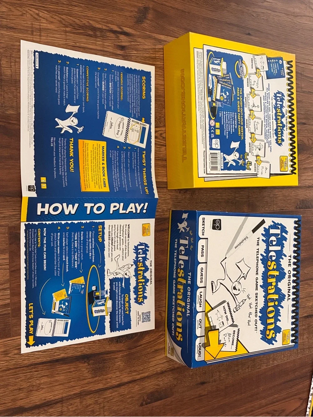TELESTRATIONS Party Drawing Game - Blue/White